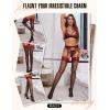 imageRSLOVE Womens Lace Top Thigh High Sheer Stockings Antiskid Silicone Ultra Shimmery PantyhoseBlack Red