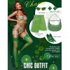 imageRSLOVE Womens Lace Top Thigh High Sheer Stockings Antiskid Silicone Ultra Shimmery PantyhoseGreen