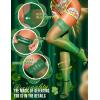 imageRSLOVE Womens Lace Top Thigh High Sheer Stockings Antiskid Silicone Ultra Shimmery PantyhoseGreen