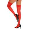 imageRSLOVE Womens Lace Top Thigh High Sheer Stockings Antiskid Silicone Ultra Shimmery PantyhoseRed