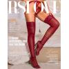 imageRSLOVE Womens Lace Top Thigh High Sheer Stockings Antiskid Silicone Ultra Shimmery PantyhoseWine Red