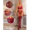 imageRSLOVE Womens Lace Top Thigh High Sheer Stockings Antiskid Silicone Ultra Shimmery PantyhoseWine Red