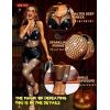 imageRSLOVE Womens Lingerie Fishnet Bodystocking Sparkle Rhinestone Mesh Tights One Piece Teddy LingerieBlack