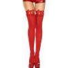 imageRSLOVE Thigh High Stockings with Satin Bow Accent Sexy Lingerie Stockings Opaque Women Tight HosieryRed
