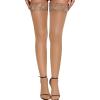 imageRSLOVE Womens Lace Top Thigh High Sheer Stockings Antiskid Silicone Ultra Shimmery PantyhoseBeige