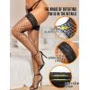 imageRSLOVE Lace Top Fishnet Thigh High Stockings  Sexy Stockings for Women Antiskid Silicone Stay Up PantyhoseBlack