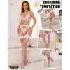 imageRSLOVE Lace Top Fishnet Thigh High Stockings  Sexy Stockings for Women Antiskid Silicone Stay Up PantyhoseWhite