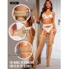 imageRSLOVE Lace Top Thigh High Stockings with Antiskid Silicone Stay Up Silky Semi Sheer Pantyhose Sexy Lingerie for WomenBeige