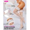 imageRSLOVE Lace Top Thigh High Stockings with Antiskid Silicone Stay Up Silky Semi Sheer Pantyhose Sexy Lingerie for WomenWhite