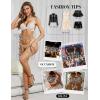 imageRSLOVE Stockings for Women Sheer Thigh High Sexy Pantyhose Lace Suspender Tights Garter Antiskid Silicone High WaistBeigeshort