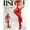 imageRSLOVE Stockings for Women Sheer Thigh High Sexy Pantyhose Lace Suspender Tights Garter Antiskid Silicone High WaistRedlong