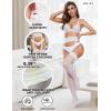 imageRSLOVE Stockings for Women Sheer Thigh High Sexy Pantyhose Lace Suspender Tights Garter Antiskid Silicone High WaistWhiteshort