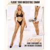 imageRSLOVE Women Lace Top Thigh High Stockings  Semi Sheer Stay Up Pantyhose with Antiskid Silicone Hold Up Sexy Silky LingerieBeige