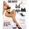 imageRSLOVE Women Lace Top Thigh High Stockings  Semi Sheer Stay Up Pantyhose with Antiskid Silicone Hold Up Sexy Silky LingerieBeige
