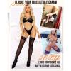 imageRSLOVE Women Lace Top Thigh High Stockings  Semi Sheer Stay Up Pantyhose with Antiskid Silicone Hold Up Sexy Silky LingerieBlack
