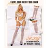 imageRSLOVE Women Lace Top Thigh High Stockings  Semi Sheer Stay Up Pantyhose with Antiskid Silicone Hold Up Sexy Silky LingerieWhite