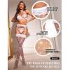 imageRSLOVE Women Sexy Thigh High Stocking Sparkly Rhinestone Fishnets Lace Top Silicone SocksWhite