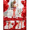 imageRSLOVE Womens Fishnet Thigh High Stockings Sexy Sheer Exotic Elastic Hosiery TightsRed