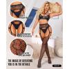 imageRSLOVE Womens Sexy Fishnet Stockings Thigh High Lace Garter Tights Suspender Crotchless PantyhoseBlack