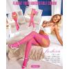 imageRSLOVE Womens Sexy Fishnet Stockings Thigh High Lace Garter Tights Suspender Crotchless PantyhoseHot Pink