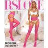 imageRSLOVE Womens Sexy Fishnet Stockings Thigh High Lace Garter Tights Suspender Crotchless PantyhoseHot Pink