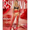 imageRSLOVE Womens Sexy Fishnet Stockings Thigh High Lace Garter Tights Suspender Crotchless PantyhoseRed