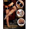 imageRSLOVE Womens Sexy Thigh High Stockings Fishnet Tights Faux Leather Top Elastic Costume Thigh HighsBlack