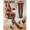 imageRSLOVE Womens Thigh High Stockings  Lace Top Sheer Antiskid Silicone Pantyhose Womens Sexy Stay Up Nylon Tights LingerieBlack
