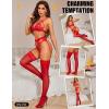 imageRSLOVE Womens Thigh High Stockings  Lace Top Sheer Antiskid Silicone Pantyhose Womens Sexy Stay Up Nylon Tights LingerieRed