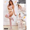 imageRSLOVE Womens Thigh High Stockings  Lace Top Sheer Antiskid Silicone Pantyhose Womens Sexy Stay Up Nylon Tights LingerieWhite