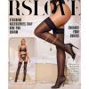 imageRSLOVE Womens Thigh High Stockings  Silicone Lace Top Sheer Over Knee Stocking Sexy Silky PantyhoseBlack
