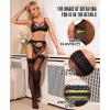 imageRSLOVE Womens Thigh High Stockings  Silicone Lace Top Sheer Over Knee Stocking Sexy Silky PantyhoseBlack
