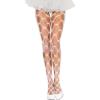 imageRSLOVE Sexy High Waist Tights Fishnet Stockings for Womens Patterned Thigh High Suspenders Pantyhose One SizeWhite