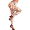 imageRSLOVE Women Sexy High Waist Tights Rhinestone Sparkle Fishnet Stockings Pantyhose Leggings Lingerie PantsWhite