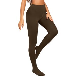 imageRSLOVE 80D Tights for Women Opaque  Womens Tights Soft Solid Color Footed Tights High Waist PantyhoseCoffee