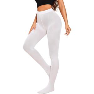 imageRSLOVE 80D Tights for Women Opaque  Womens Tights Soft Solid Color Footed Tights High Waist PantyhoseWhite