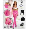 imageRSLOVE Fishnet Stockings for Women Sexy High Waist Pantyhose Halloween Thigh High Stockings for Womens Girls One SizePink