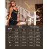 imageRSLOVE Lingerie for Women Lace Chemise Full Slip Sleepwear Sexy Babydoll NightgownBlack