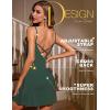imageRSLOVE Lingerie for Women Lace Chemise Full Slip Sleepwear Sexy Babydoll NightgownGreen