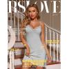 imageRSLOVE Lingerie for Women Lace Chemise Full Slip Sleepwear Sexy Babydoll NightgownLight Gray