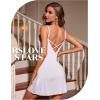 imageRSLOVE Lingerie for Women Lace Chemise Full Slip Sleepwear Sexy Babydoll NightgownWhite