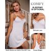 imageRSLOVE Lingerie for Women Lace Chemise Full Slip Sleepwear Sexy Babydoll NightgownWhite