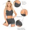imageRSLOVE Pajamas Set Womens VNeck Sleeveless Sleepwear PJ Set Soft Lace Cami Set with Short Pants NightwearDark Grey
