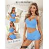 imageRSLOVE Pajamas Set Womens VNeck Sleeveless Sleepwear PJ Set Soft Lace Cami Set with Short Pants NightwearLight Blue