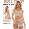 imageRSLOVE Pajamas Set Womens VNeck Sleeveless Sleepwear PJ Set Soft Lace Cami Set with Short Pants NightwearLight Khaki