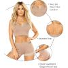 imageRSLOVE Pajamas Set Womens VNeck Sleeveless Sleepwear PJ Set Soft Lace Cami Set with Short Pants NightwearLight Khaki