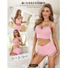 imageRSLOVE Pajamas Set Womens VNeck Sleeveless Sleepwear PJ Set Soft Lace Cami Set with Short Pants NightwearLight Pink