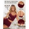 imageRSLOVE Pajamas Set Womens VNeck Sleeveless Sleepwear PJ Set Soft Lace Cami Set with Short Pants NightwearWine Red
