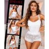 imageRSLOVE Sexy Lingerie Set for Women  Lace Floral Lingerie High Waist Sleepwear Bra and Panty 2 Piece Sets Pajamas NightwearWhite