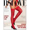 imageRSLOVE Thigh High Stockings for Women  Stripe Top with AntiSlip Silicone Stay Up Sheer Pantyhose for WomenRed